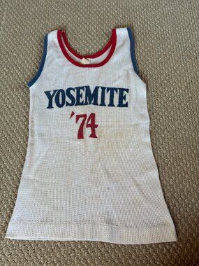 Vintage 1974 Yosemite California Tank Sportswear Large Waffle